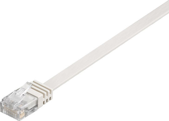 Goobay Flaches U/UTP Kat.6 (Gigabit) Netzwerkkabel Ethernet 3m Weiß