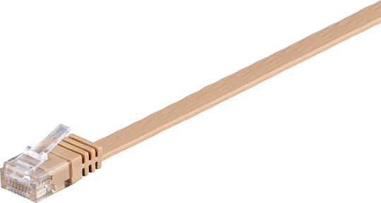Goobay Flat U/UTP Cat.6 (Gigabit) Καλώδιο Δικτύου Ethernet 5m Μπεζ