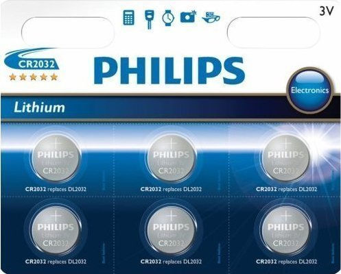Philips Lithium Button Cell Battery Batterien CR2032 3V 6Stück