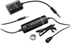 Audio Technica Condenser (Small Diaphragm) 3.5mm Microphone ATR3350iS Lapel for Camera