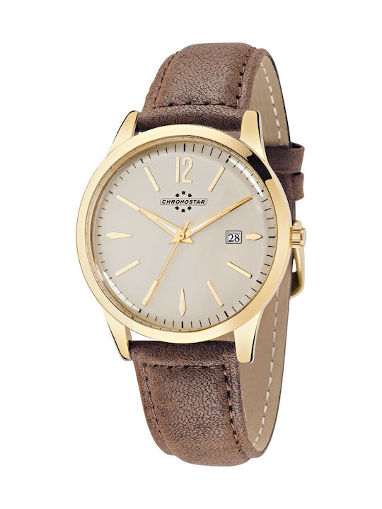 Chronostar Watch with Brown Leather Strap R3751255002