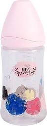 Suavinex Plastic Bottle Anatomical, Πλαστικό Μπιμπερό Ροζ 'A Little Mess' Anti-Colic with Rubber Nipple for 0+, 0+ m, months Pink Soft 270ml 103156853/Ροζ 'A Little Mess'