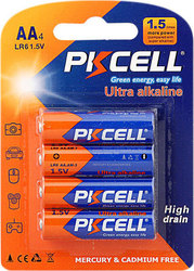 Pkcell 4 Pack Alkaline Batteries AA Ultra 1.5V