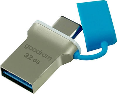 GoodRAM ODD3 32GB USB 3.1 Stick με σύνδεση USB-A & USB-C Ασημί