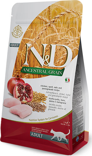 Farmina N&D Ancestral Low Grain Adult Hrană Uscată cu Puține Cereale pentru Pisici Adulte cu Pui / Rodii de rodie 5kg