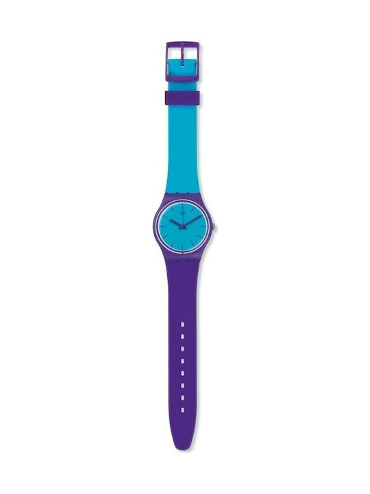 Swatch Mixed Up Uhr mit Blau Kautschukarmband