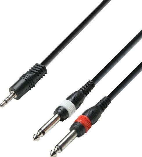Adam Hall Kabel 6,3mm Stecker - 3,5 mm Stecker 1m (K3YWPP0100)