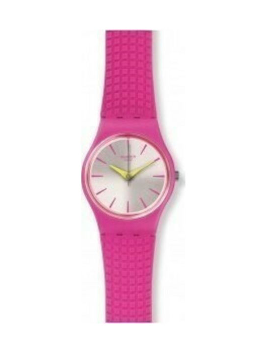Swatch Fioccorosa Watch with Pink Rubber Strap