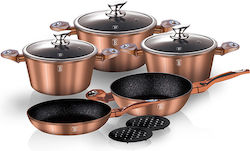 Berlinger Haus BH-1220 Cookware Set of Aluminum with Stone Coating Copper 10pcs