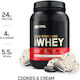 Optimum Nutrition Gold Standard 100% Whey Molkenprotein mit Geschmack Kekse und Sahne 900gr