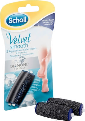 Scholl Velvet Smooth Rollers Extra Coarse Roll-On 2pcs Ανταλλακτικό για Ηλεκτρικές Λίμες Ποδιών