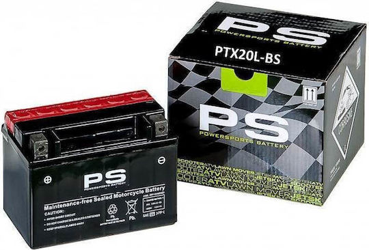 PS Μπαταρία Μοτοσυκλέτας PTX20L-BS/YTX20L-BS με Χωρητικότητα 18Ah