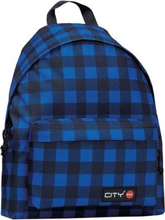 Lyc Sac City The Drop Blue Checks Σχολική Τσάντ...
