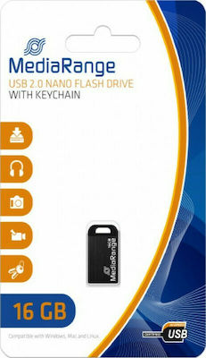 MediaRange 16GB USB 2.0 Stick Black