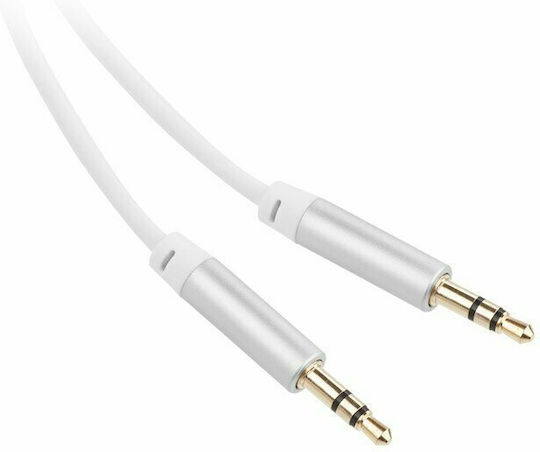 GoGEN Καλώδιο Ήχου 3.5mm male - 3.5mm male Λευκό 3m με Επίχρυσους Ακροδέκτες JACK300MM02