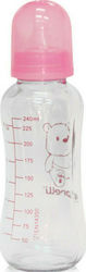 Lorelli Glasflasche mit Silikonsauger für 0+, 0+ m, Monate Pink 240ml 1Stück