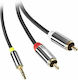 GoGEN Cablu Audio 3,5 mm Male - RCA De Sex Masculin Negru 3m Cu Terminale Placate Cu Aur CINJACK300FM01