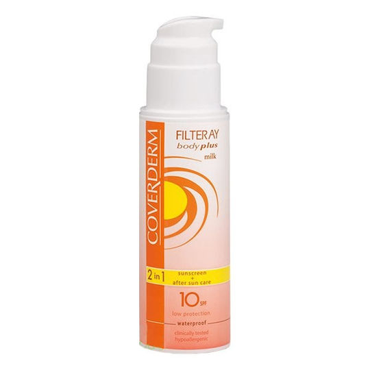 Coverderm Filteray Plus Milk Αδιάβροχη Αντηλιακή Κρέμα Σώματος SPF10 150ml