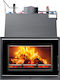 Metlor Vitrus AC Crystal Wood Fireplace Insert Radiator with Straight Window 22.7kW Closed Expansion Tank