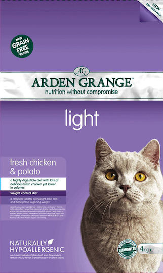 Arden Grange Light Trockenfutter Diät, ohne Getreide für erwachsene sterilisierte Katzen mit Huhn / Kartoffeln 8kg