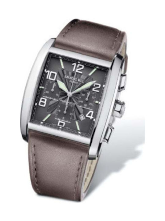 Raymond Weil Don Giovanni Watch Chronograph Automatic with Brown Leather Strap