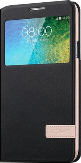 Usams Muge Series Book Δερματίνης Μαύρο (Samsung Galaxy E7)