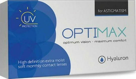 Optimax Hyaluron For Astigmatism 3 Monatlich Astigmatisch Kontaktlinsen Hydrogel mit UV-Schutz