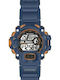 Jaga M1132 Blue Ψηφιακό Ανδρικό Ρολόι 51mm Μπαταρίας με Μπλε Καουτσούκ Λουράκι