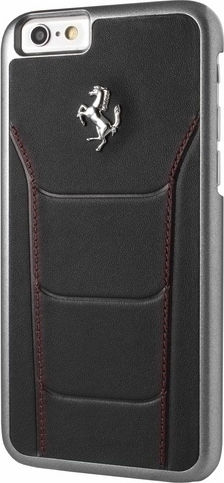 Ferrari Back Cover Δερματίνης Μαύρο (iPhone 6/6s)