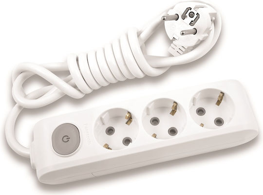 Panasonic WLTA04332WH Power Strip with Surge Protection 3 Positions with Switch and Cable 3m