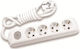 Panasonic WLTA04432WH Power Strip with Surge Protection 4 Positions with Switch and Cable 3m