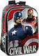 Paxos Civil War Captain America Σχολική Τσάντα Πλάτης Δημοτικού Πολύχρωμη