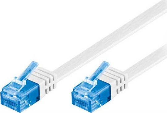 Goobay Flat U/UTP Cat.6a (Gigabit) Network Cable Ethernet 0.5m White