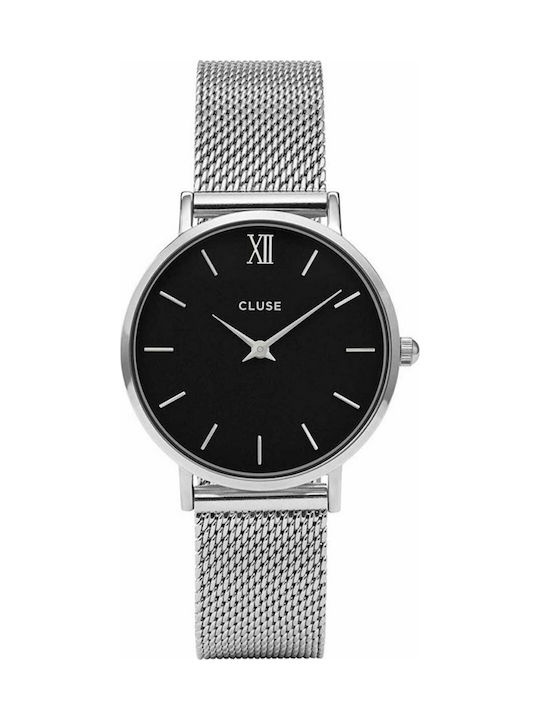 Cluse Minuit Watch with Silver Metal Bracelet