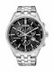 Citizen Ανδρικό Ρολόι 42mm Χρονογράφος Eco - Drive με Ασημί Μεταλλικό Μπρασελέ