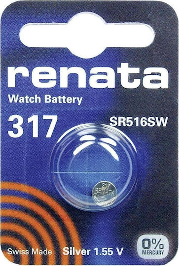 Renata 317/SR516SW Batterie Silber-Oxid für Uhren SR516 1.55V 1Stück