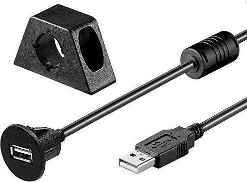 Ampire USB 2.0 Cablu USB-A - USB-A female Negru 2m XUB200
