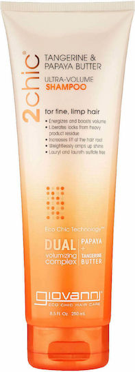 Giovanni 2 Chic Tangerine & Papaya Butter Ultra Volume Sham Shampoos Shine for All Hair Types 250ml