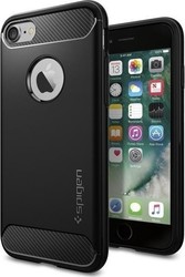 Spigen Rugged Armor Back Cover Σιλικόνης Μαύρο (iPhone 8/7)