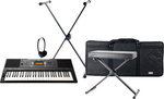 Yamaha Keyboard PSR-A350 Deluxe Bundle with 61 Dynamic Keyboard Black