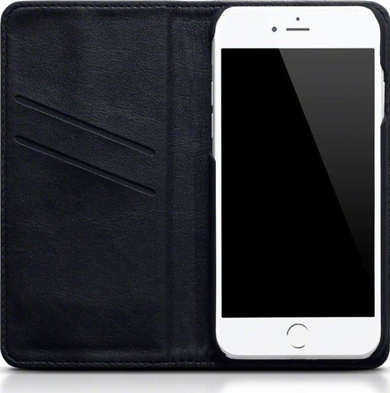 Terrapin Slim Fit Genuine Leather Wallet with Stand Black (iPhone SE