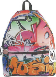 Extreme4Me Σχολική Τσάντα Πλάτης Γυμνασίου - Λυκείου Πολύχρωμη Μ32 x Π14 x Υ43cm