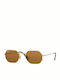 Ray Ban Octagonal Sunglasses with Gold Metal Frame and Brown Lens RB3556N 001/33