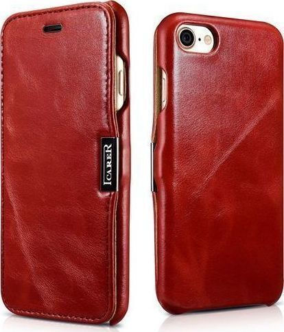 iCarer Vintage Folio Book Δερματίνης Κόκκινο (iPhone SE 2022/2020)