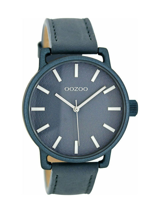Oozoo Timepieces Uhr Batterie mit Blau Lederarmband