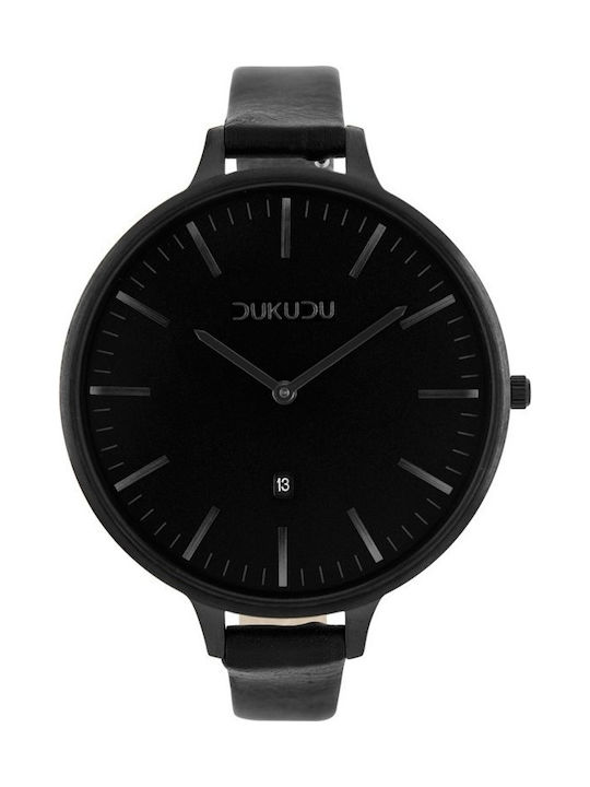 Dukudu Hanne Watch with Black Leather Strap