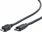 Cablexpert Regular USB 2.0 Cable USB-C male - micro USB-B male Μαύρο 1.8m (CCP-USB2-mBMCM-6)