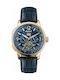 Ingersoll Regent Automatic Ανδρικό Ρολόι 47mm Χρονογράφος Αυτόματο με Μπλε Δερμάτινο Λουράκι
