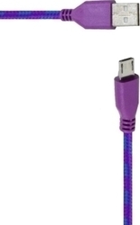 Ancus 13659 Braided USB 2.0 σε micro USB 1m Μωβ