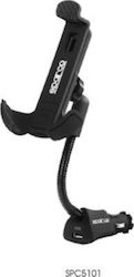 Sparco Smartphone Holder USB Charger Βάση Κινητού Μαύρη